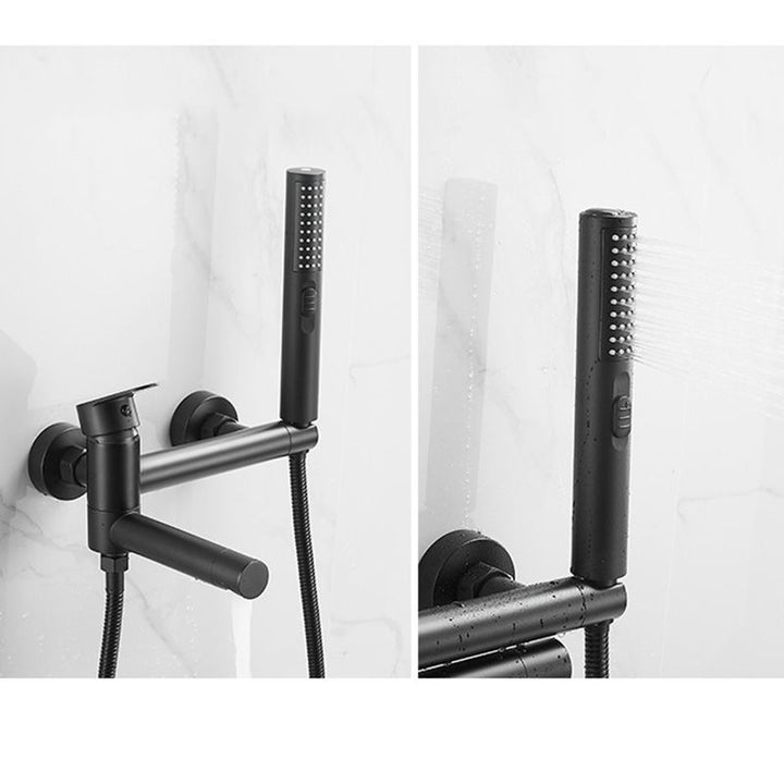 Stornfield | Modern Bath Rim Wall-Mounted Single Handle Bathtub Faucet with Hand Shower