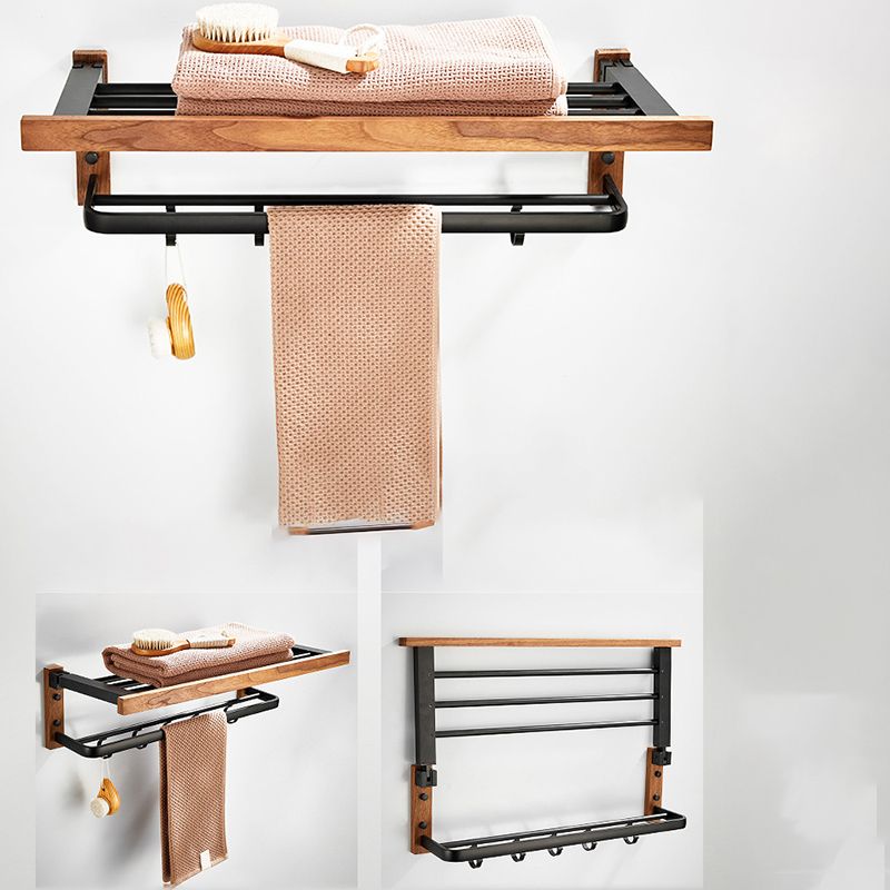 Stornfield | Wood and Aluminum Bath Accessory Set Black Bathroom Accessory Kit