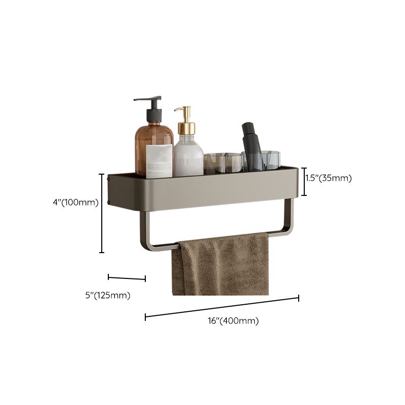 Stornfield | Contemporary Aluminum Bathroom Accessory Set Gray Bath Shelf