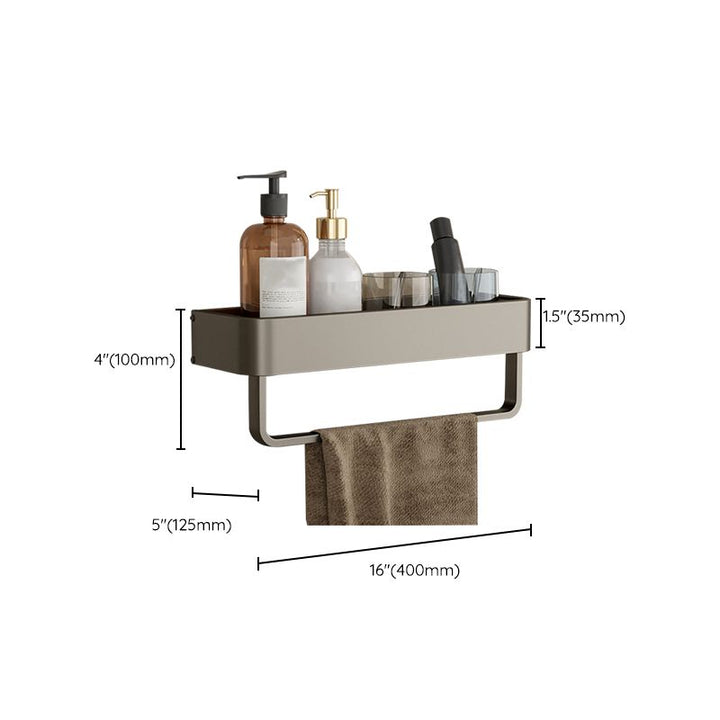 Stornfield | Contemporary Aluminum Bathroom Accessory Set Gray Bath Shelf