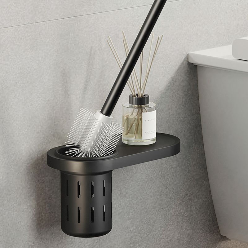 Stornfield | Contemporary bathroom accessory set with black finish and bath shelf/towel bar