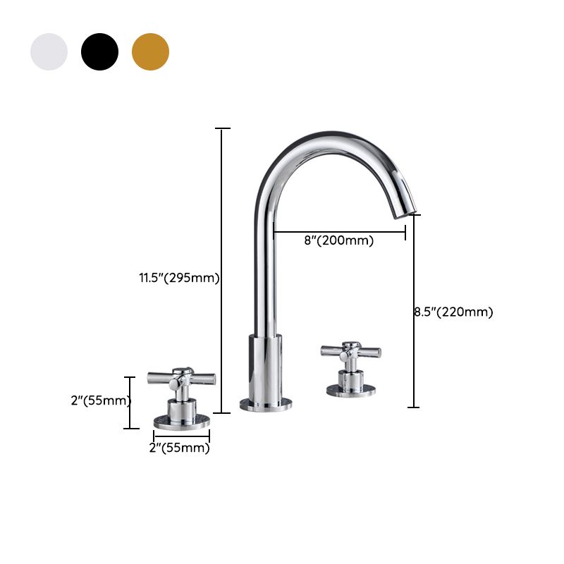 Stornfield | Gooseneck Bathroom Sink Faucet 2-Handle Hot and Cold Basin Tap with Drain
