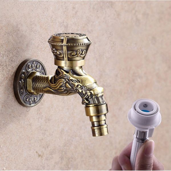 Stornfield | Vintage Classic Zinc Single Handle Dragon Engraved Wall Mounted Basin Faucet