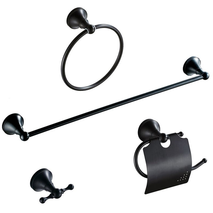 Stornfield | 4-Piece Metal Bathroom Set Traditional Style Black Bathroom Accessory Set