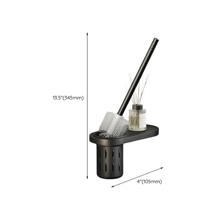 Stornfield | Contemporary bathroom accessory set with black finish and bath shelf/towel bar