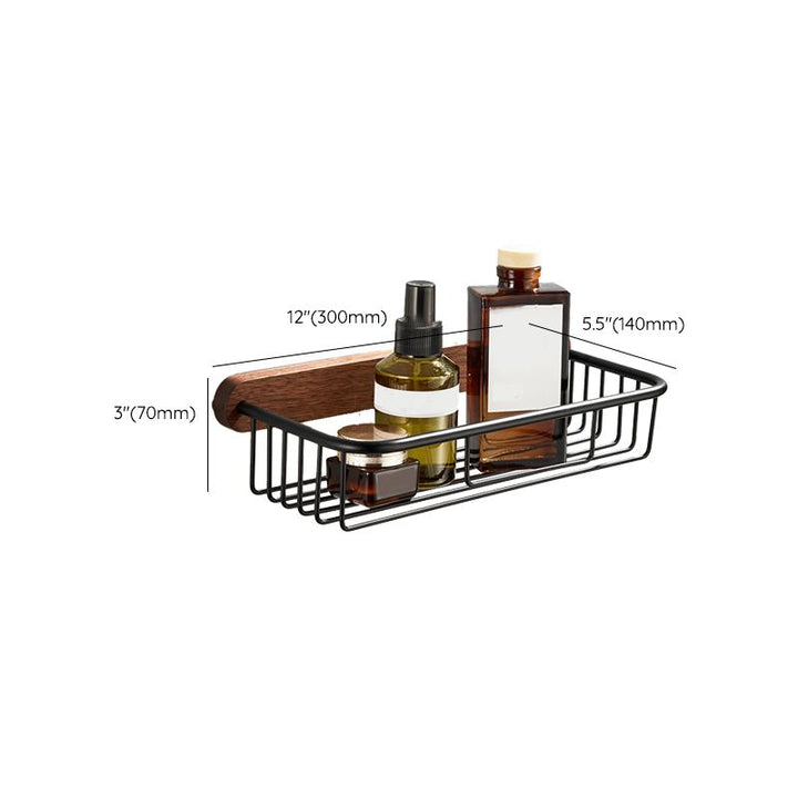 Stornfield | Wood and Aluminum Bath Accessory Set Black Bathroom Accessory Kit