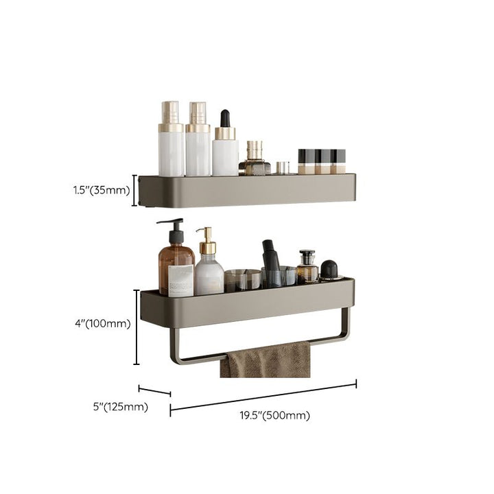 Stornfield | Contemporary Aluminum Bathroom Accessory Set Gray Bath Shelf