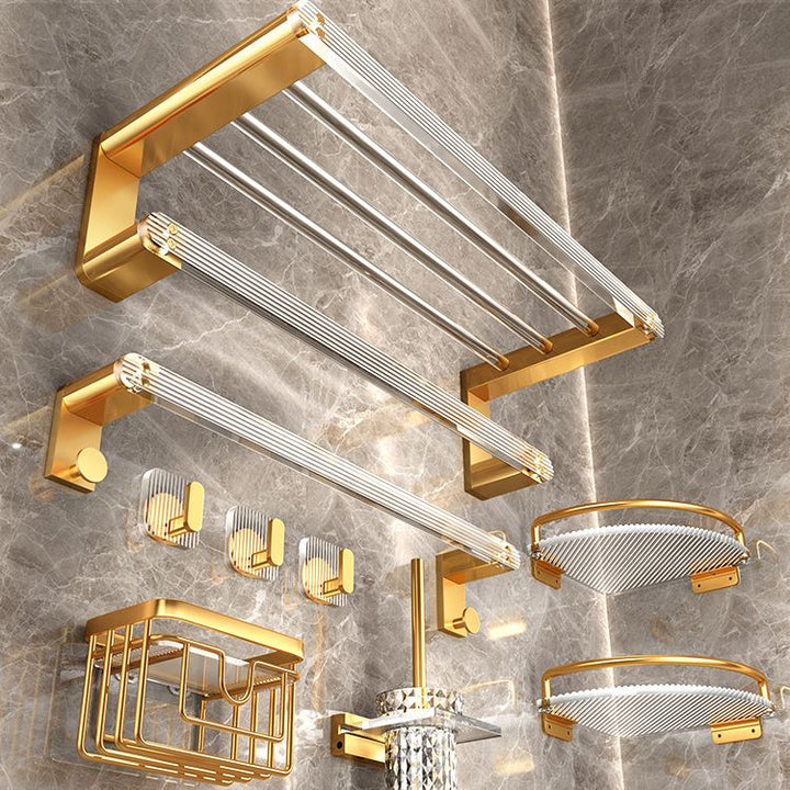 Stornfield | Modern Gold Bathroom Accessories Single Item or Set with Bath Caddy