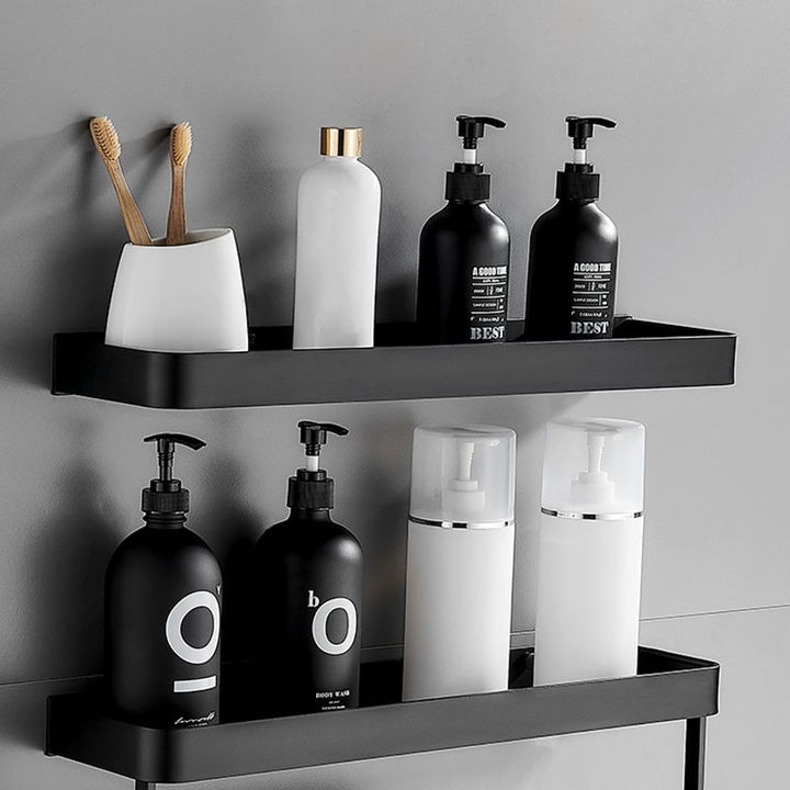Stornfield | Modern Matte Black Bathroom Set 1/2 - Piece Stainless Steel Bathroom Shelf