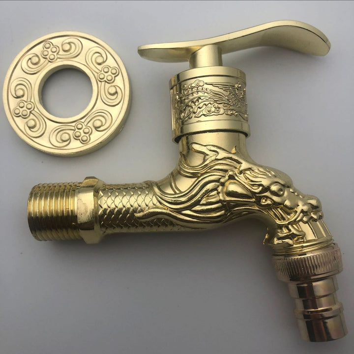 Stornfield | Vintage Classic Zinc Single Handle Dragon Engraved Wall Mounted Basin Faucet