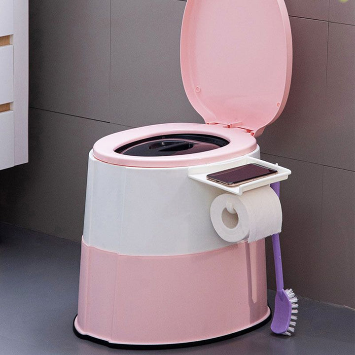 Stornfield | Modern Flush Toilet Plastic Round Floor Mounted Toilet Bowl for Bathroom