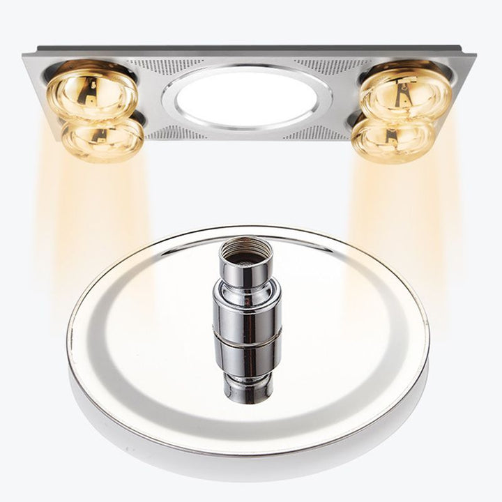 Stornfield | Round shower head made of stainless steel in silver wall-mounted shower head