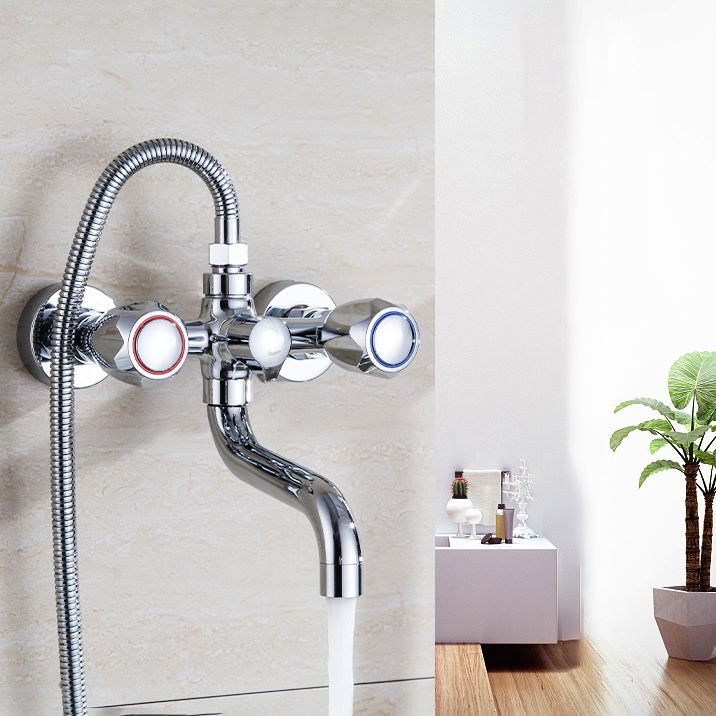 Stornfield | Swivel Spout Wall Mounted Chrome Basin Mixer with Hand Shower