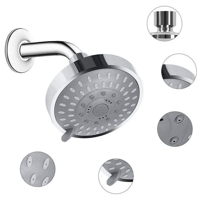 Stornfield | Modern Self-Cleaning Shower Faucet Standard Round Shower Heads in Silver