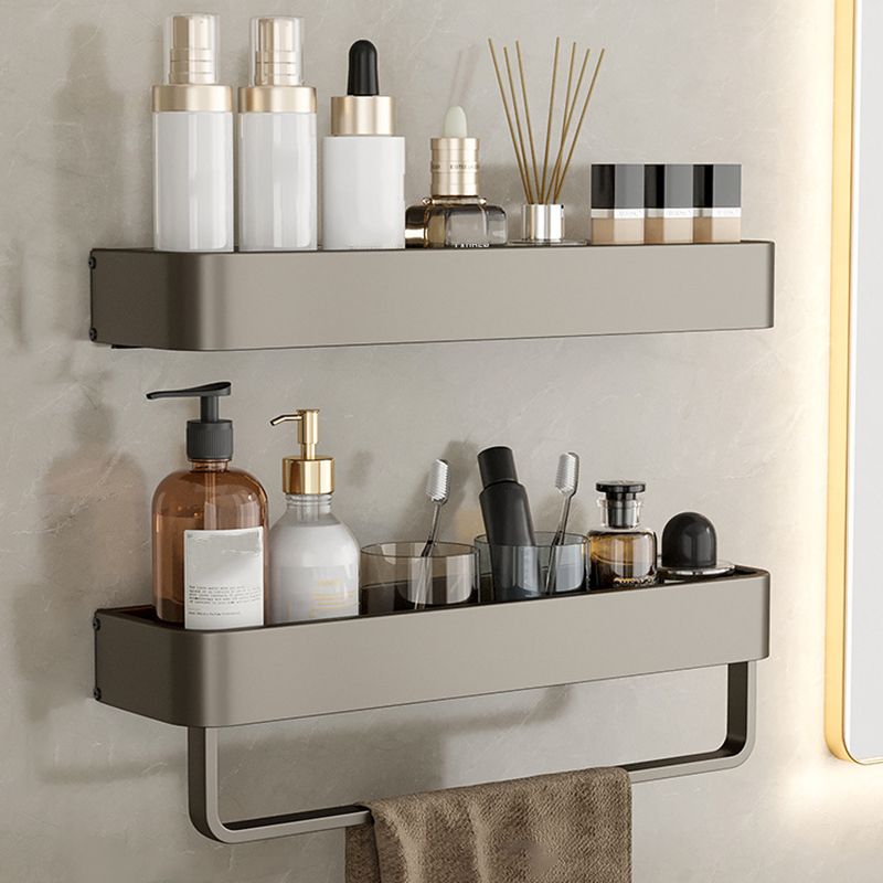 Stornfield | Contemporary Aluminum Bathroom Accessory Set Gray Bath Shelf