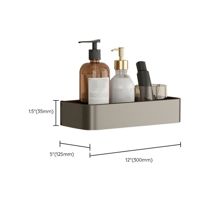 Stornfield | Contemporary Aluminum Bathroom Accessory Set Gray Bath Shelf