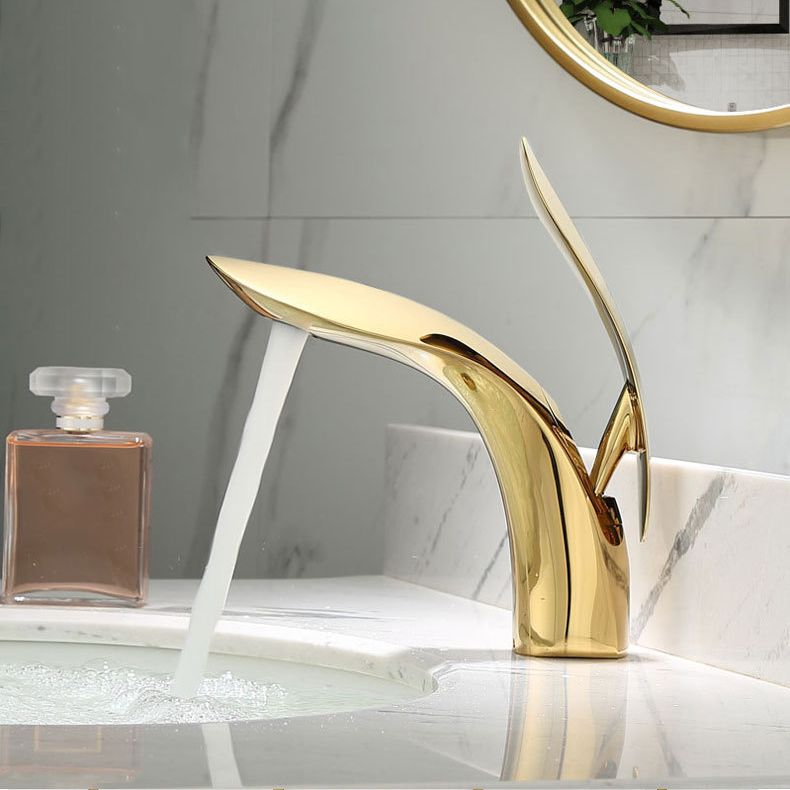 Stornfield | Robinet mélangeur à 1 trou en laiton avec levier pour lavabo Robinet rond moderne pour salle de bain