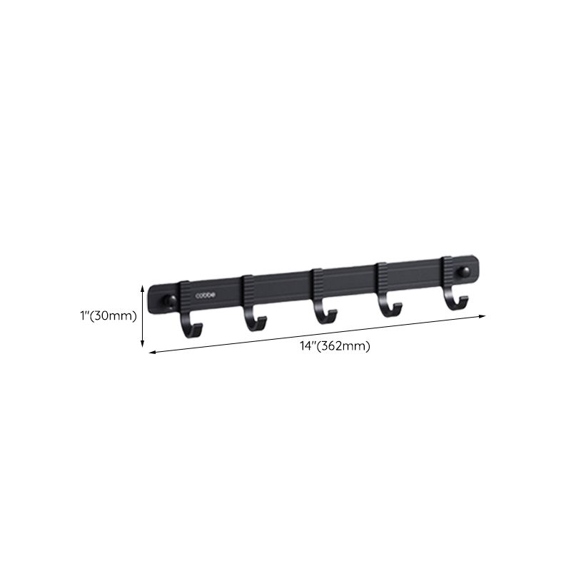 Stornfield | Contemporary bathroom accessory set with black finish and bath shelf/towel bar