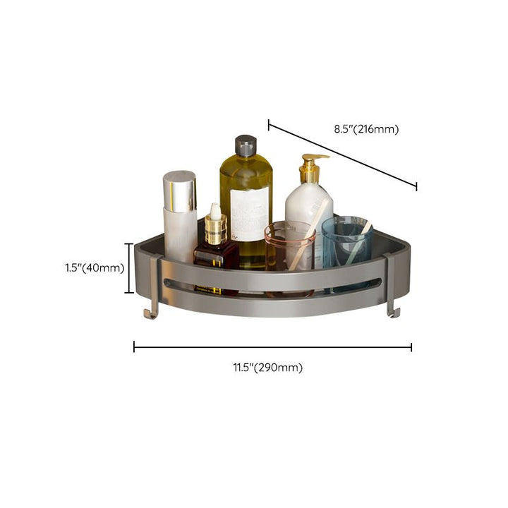 Stornfield | Contemporary Aluminum Bathroom Accessory Set Gray Bath Shelf
