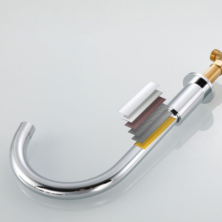 Stornfield | Gooseneck Bathroom Sink Faucet 2-Handle Hot and Cold Basin Tap with Drain