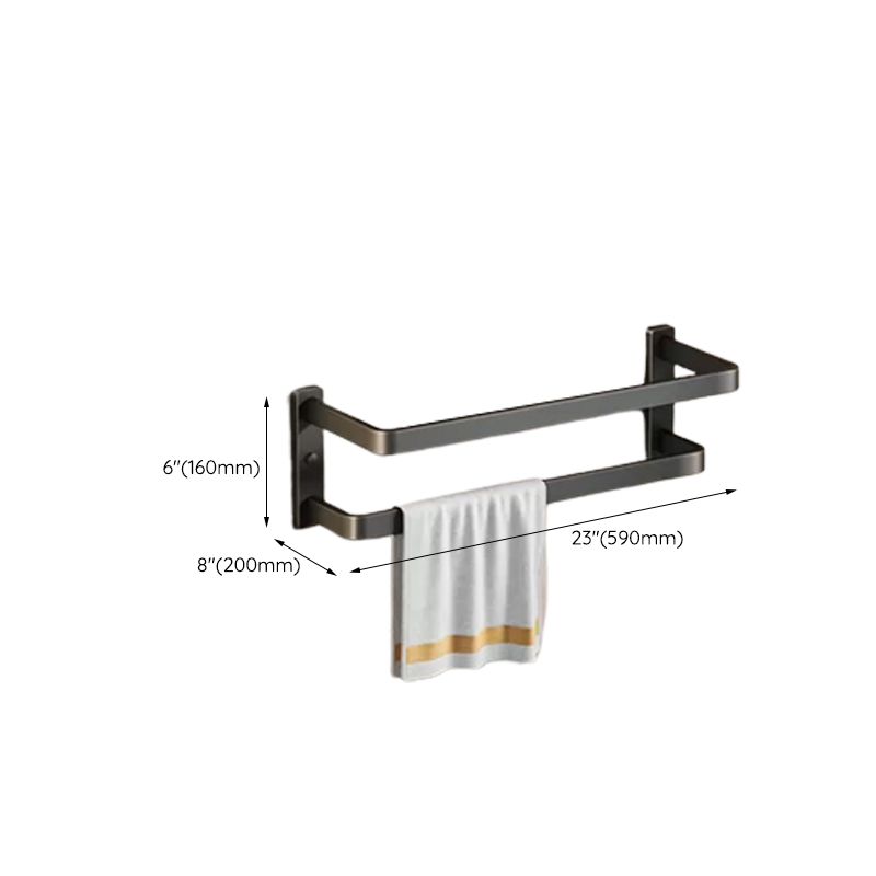 Stornfield | Contemporary bathroom accessory set with black finish and bath shelf/towel bar