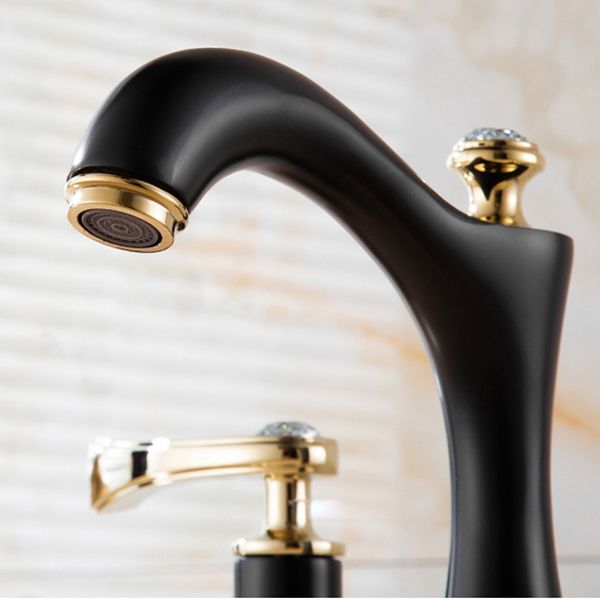 Stornfield | Modern Vessel Faucet Brass 2 Handles Low Arc Vessel Faucet for Home