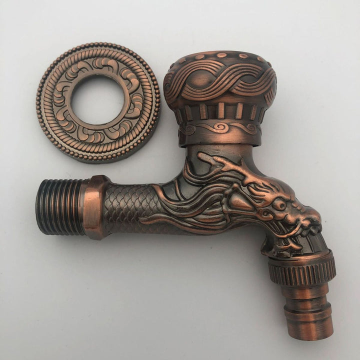 Stornfield | Vintage Classic Zinc Single Handle Dragon Engraved Wall Mounted Basin Faucet