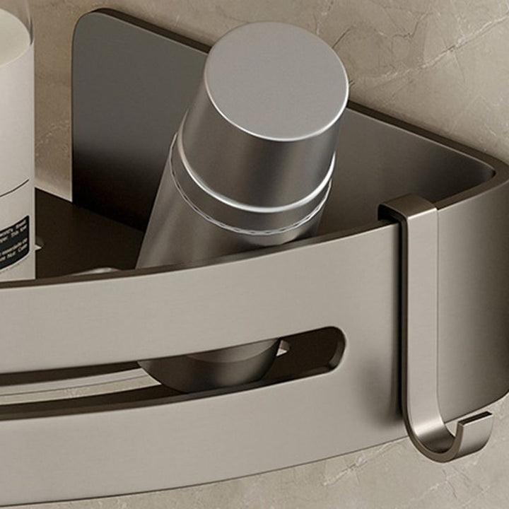 Stornfield | Contemporary Aluminum Bathroom Accessory Set Gray Bath Shelf