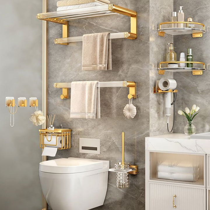 Stornfield | Modern Gold Bathroom Accessories Single Item or Set with Bath Caddy