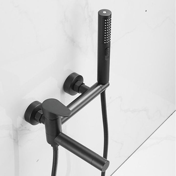 Stornfield | Modern Bath Rim Wall-Mounted Single Handle Bathtub Faucet with Hand Shower