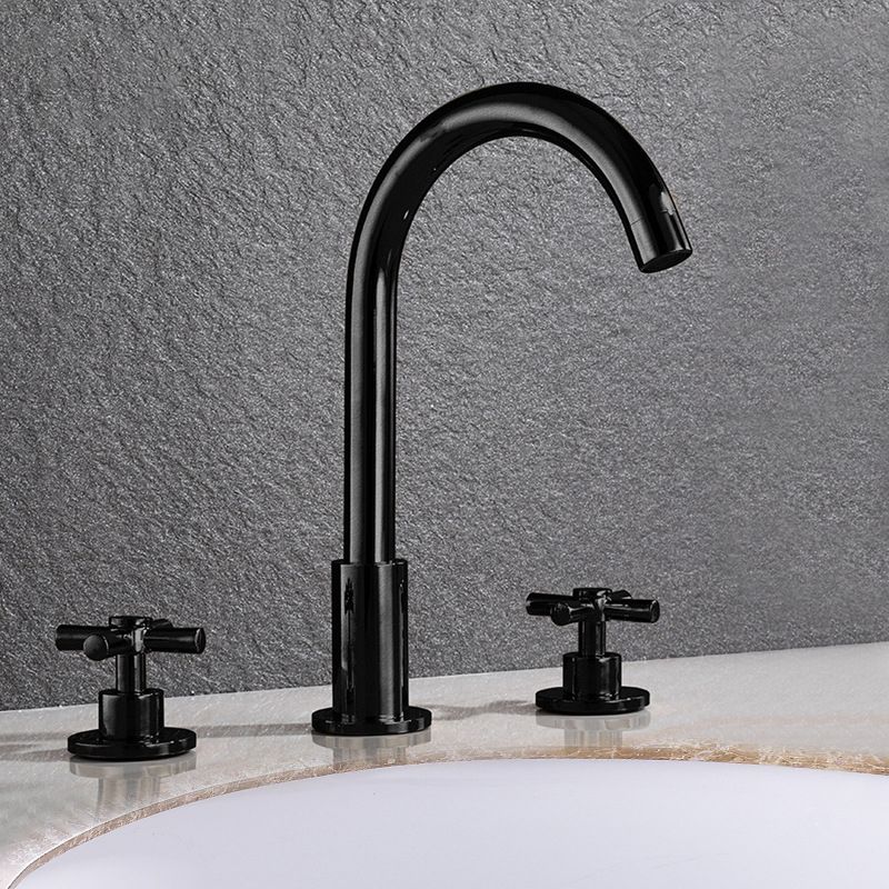 Stornfield | Gooseneck Bathroom Sink Faucet 2-Handle Hot and Cold Basin Tap with Drain