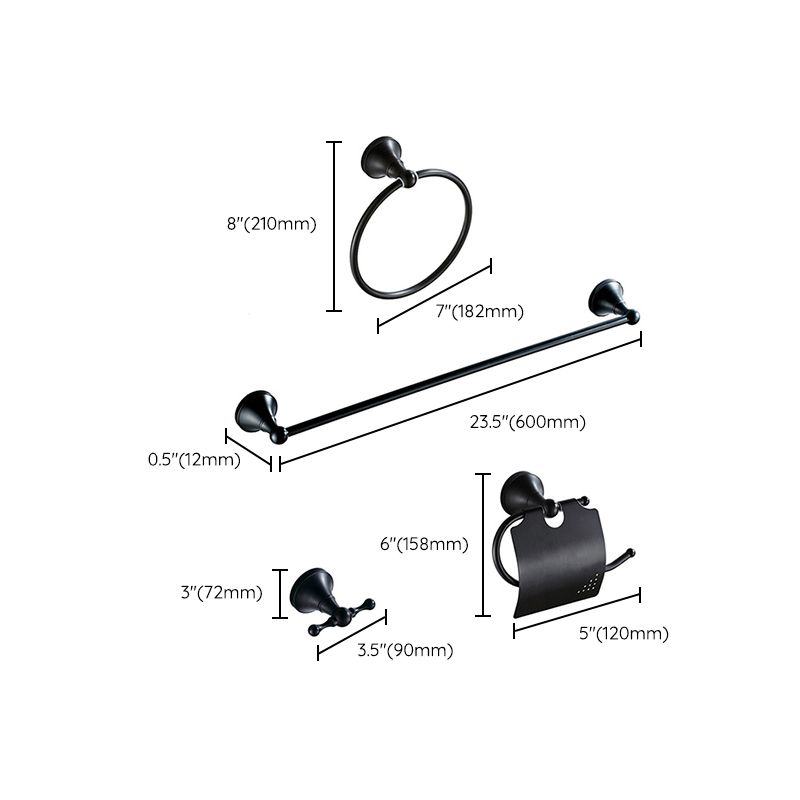 Stornfield | 4-Piece Metal Bathroom Set Traditional Style Black Bathroom Accessory Set