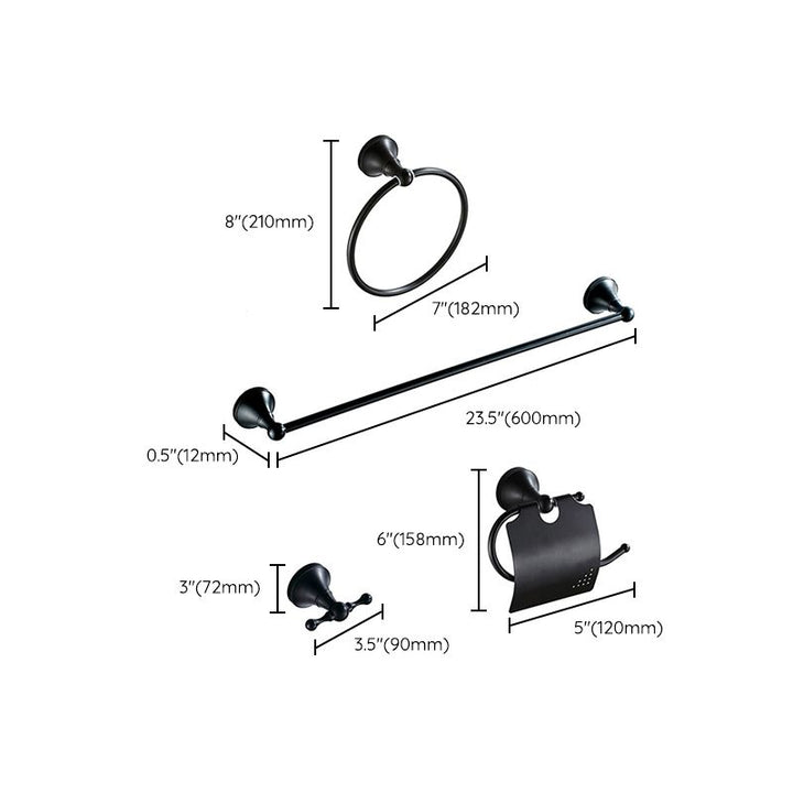 Stornfield | 4-Piece Metal Bathroom Set Traditional Style Black Bathroom Accessory Set