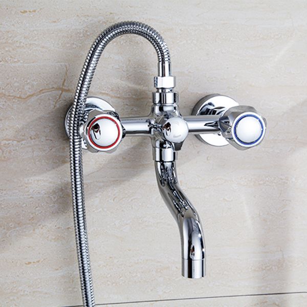 Stornfield | Swivel Spout Wall Mounted Chrome Basin Mixer with Hand Shower