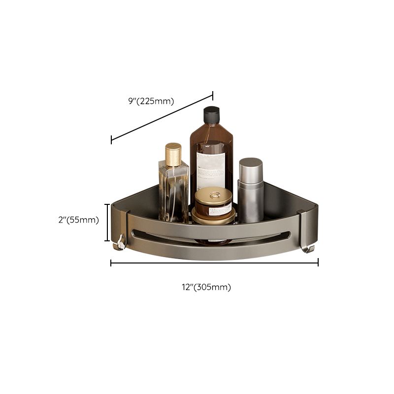 Stornfield | Contemporary Aluminum Bathroom Accessory Set Gray Bath Shelf