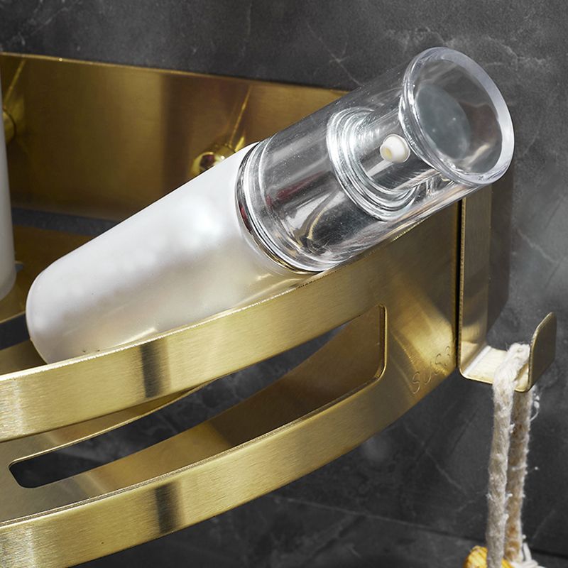 Stornfield | 3-Piece Gold/Silver Modern Bathroom Accessory Set, Bath Shelf