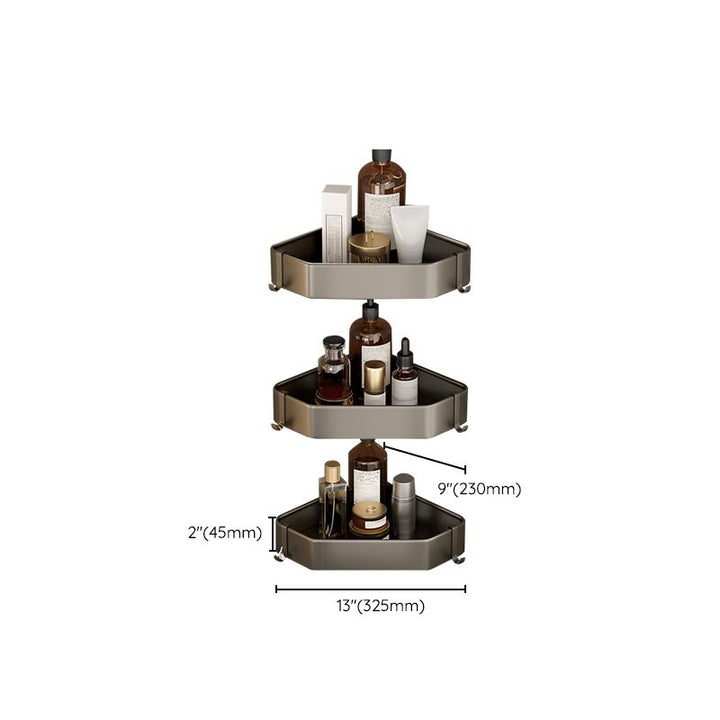 Stornfield | Contemporary Aluminum Bathroom Accessory Set Gray Bath Shelf