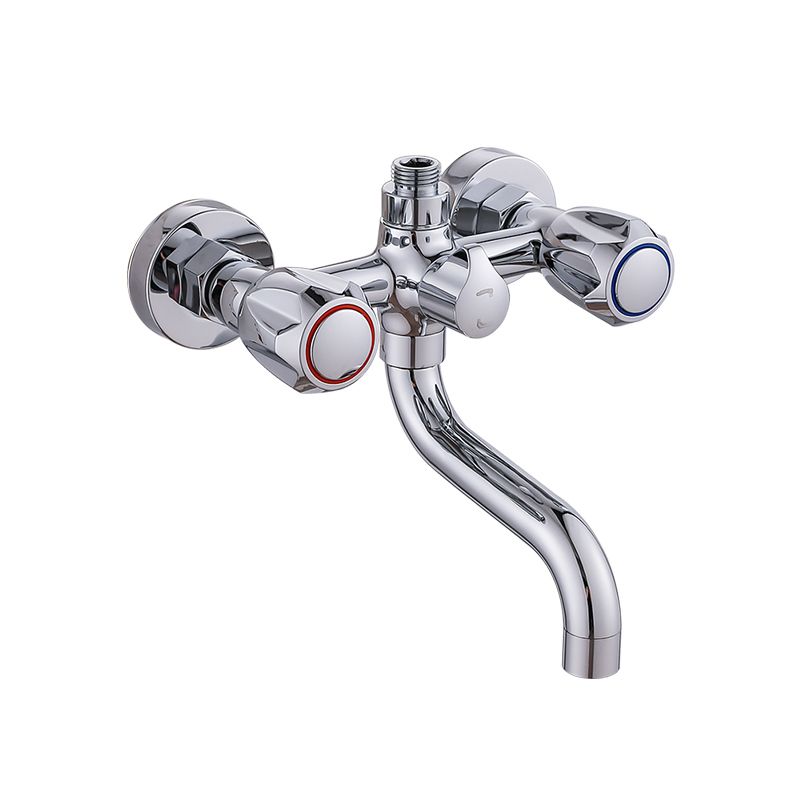Stornfield | Swivel Spout Wall Mounted Chrome Basin Mixer with Hand Shower