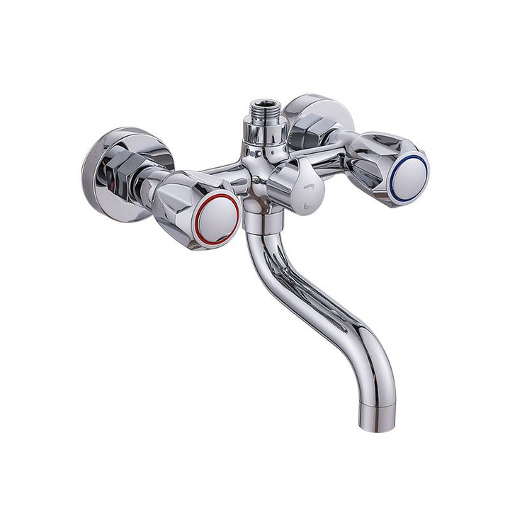 Stornfield | Swivel Spout Wall Mounted Chrome Basin Mixer with Hand Shower