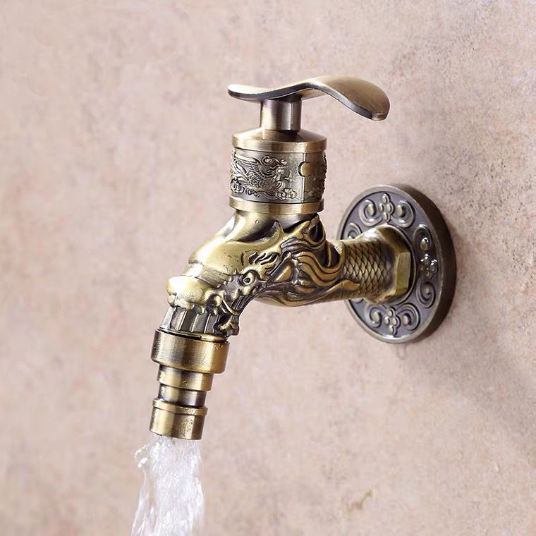Stornfield | Vintage Classic Zinc Single Handle Dragon Engraved Wall Mounted Basin Faucet