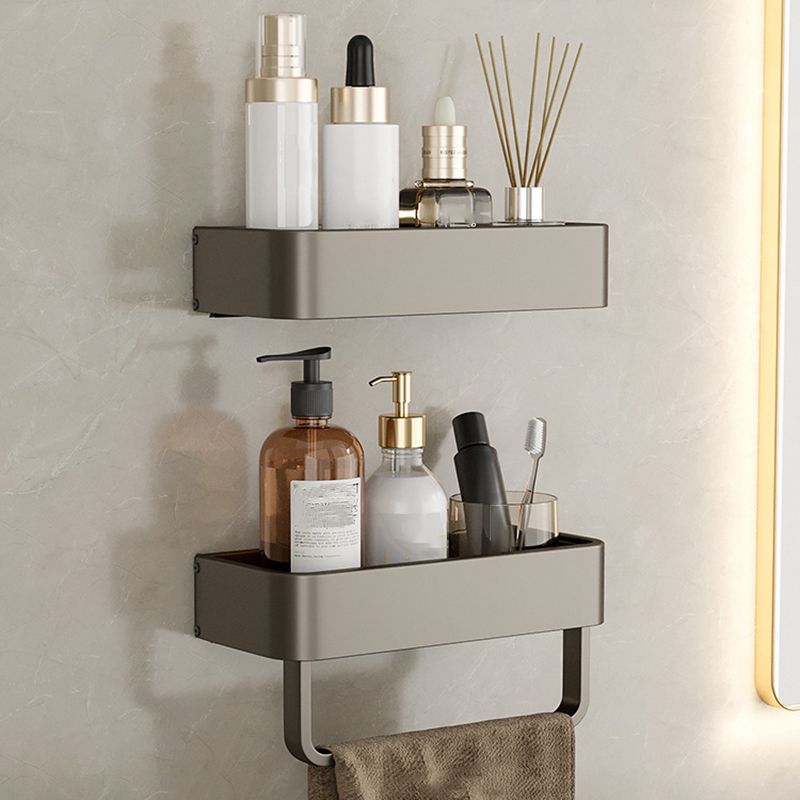 Stornfield | Contemporary Aluminum Bathroom Accessory Set Gray Bath Shelf