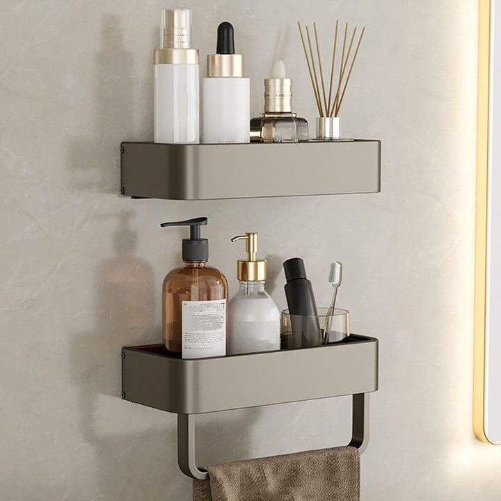 Stornfield | Contemporary Aluminum Bathroom Accessory Set Gray Bath Shelf