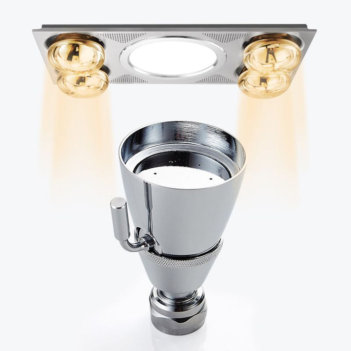 Stornfield | Round shower head made of stainless steel in silver wall-mounted shower head