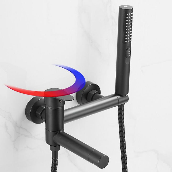 Stornfield | Modern Bath Rim Wall-Mounted Single Handle Bathtub Faucet with Hand Shower