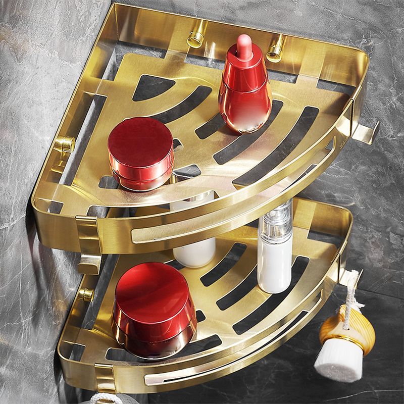 Stornfield | 3-Piece Gold/Silver Modern Bathroom Accessory Set, Bath Shelf