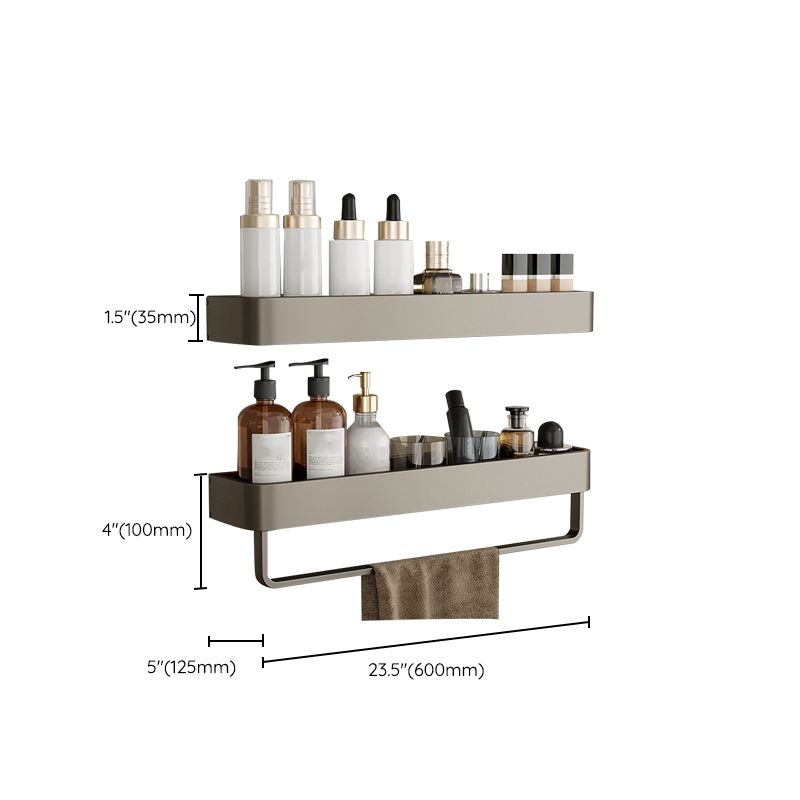Stornfield | Contemporary Aluminum Bathroom Accessory Set Gray Bath Shelf