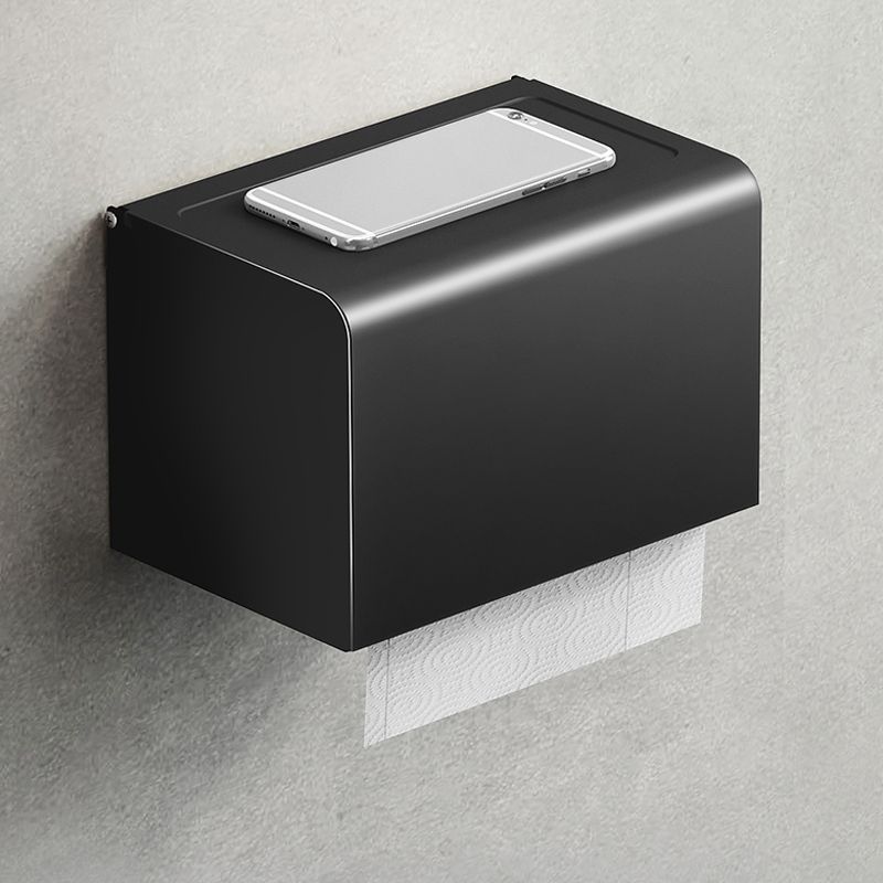 Stornfield | Contemporary bathroom accessory set with black finish and bath shelf/towel bar