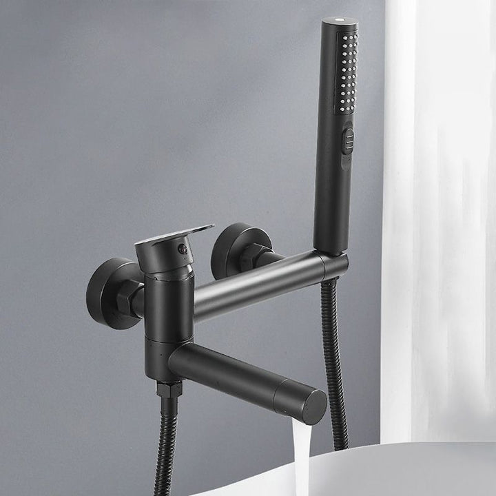 Stornfield | Modern Bath Rim Wall-Mounted Single Handle Bathtub Faucet with Hand Shower