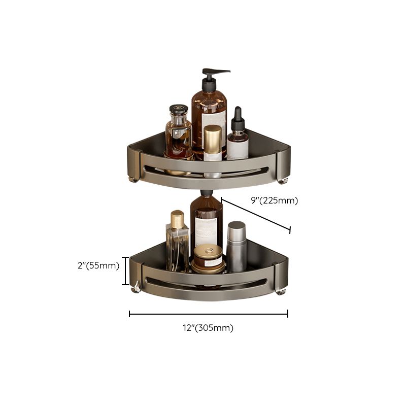 Stornfield | Contemporary Aluminum Bathroom Accessory Set Gray Bath Shelf
