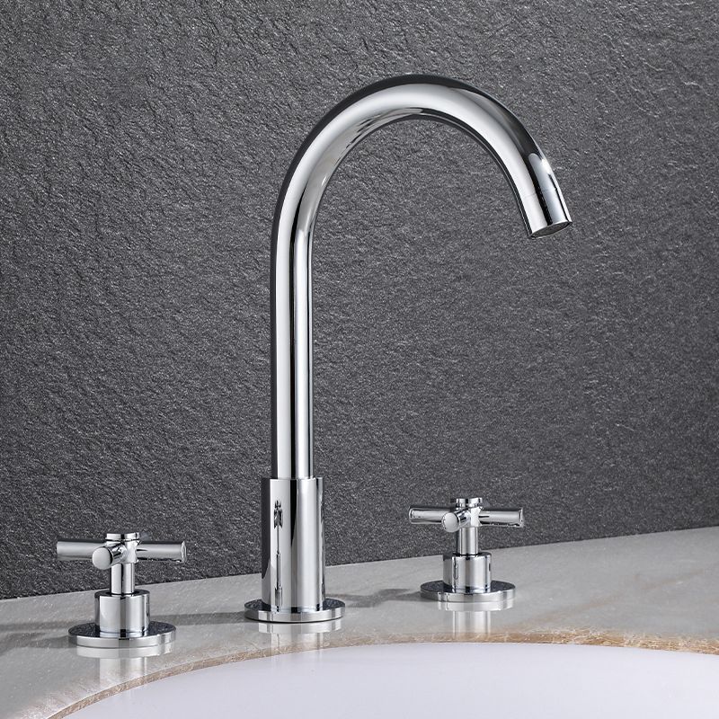 Stornfield | Gooseneck Bathroom Sink Faucet 2-Handle Hot and Cold Basin Tap with Drain